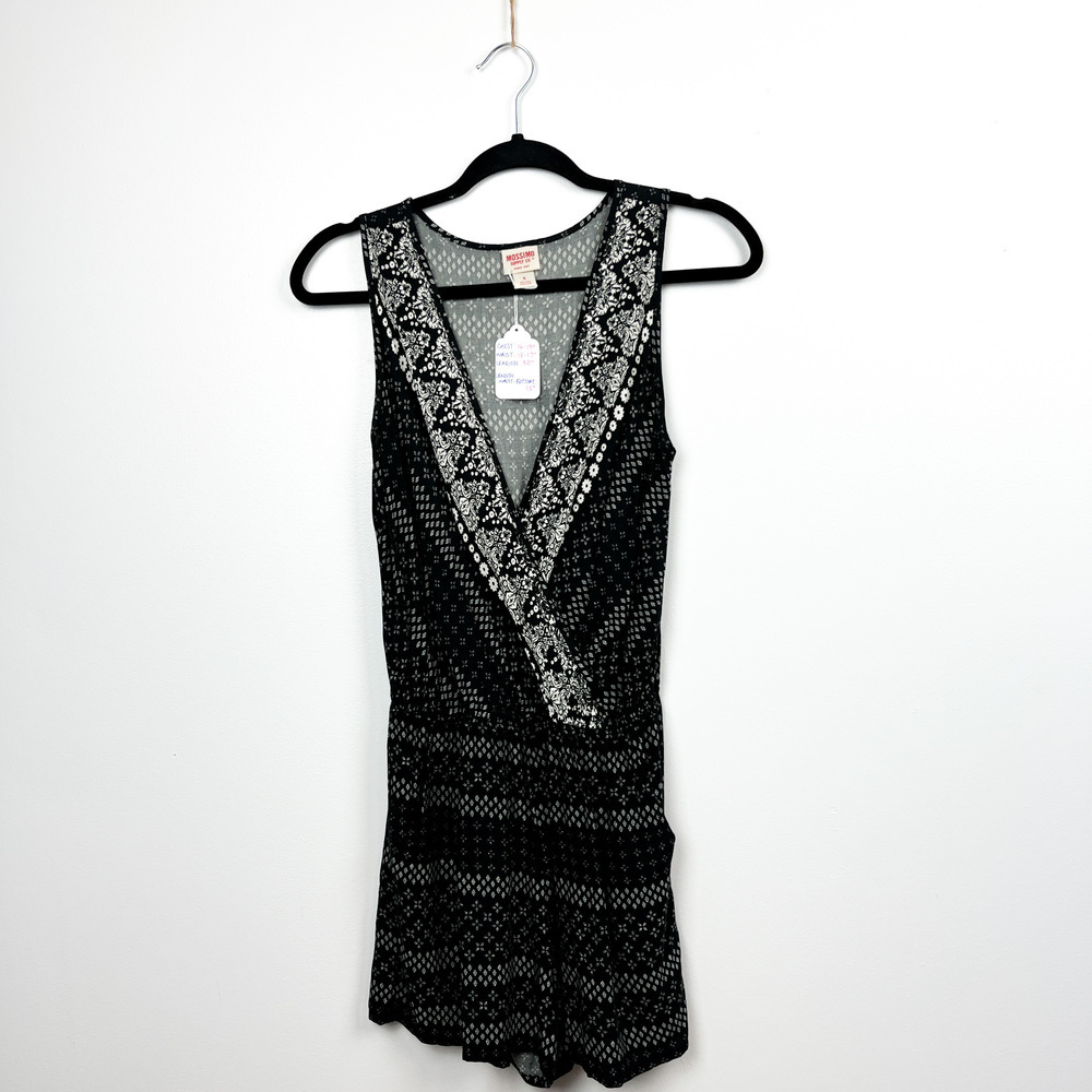 Mossimo Supply Co. Black & White Patterned Romper